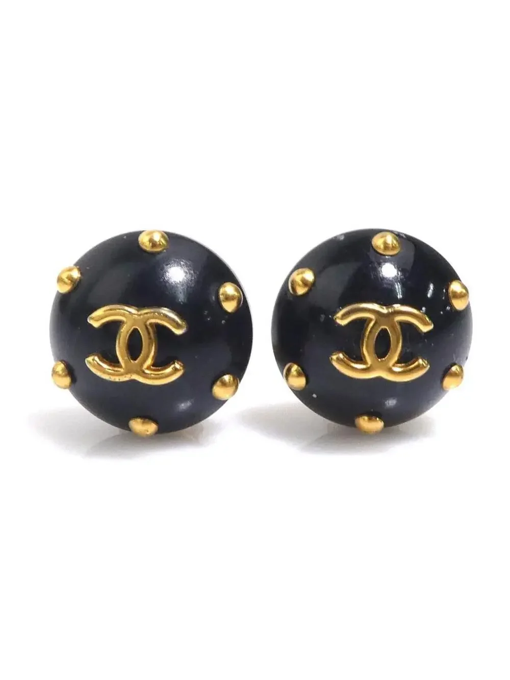 Auth Chanel Vintage Cc Logo Clip On #293941C31B